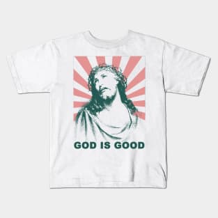 vintage retro jesus god is good Kids T-Shirt